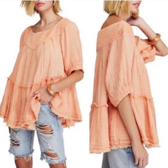 Free People Tops - Free People Grapefruit Mystery Land Tunic
